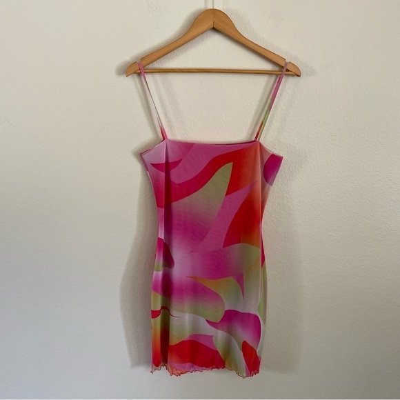 NWT Expired Girl Mesh Mini Dress Multicolor  Abstract Pattern Size Medium - Picture 9 of 12